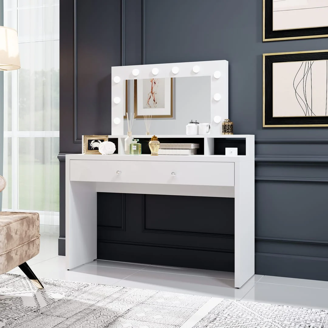 Aria Dressing Table With Mirror 120cm