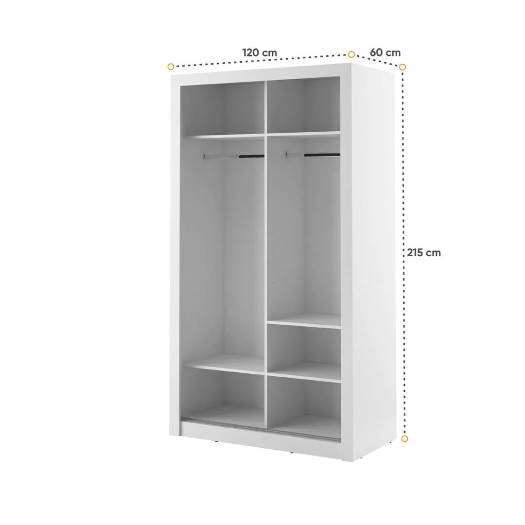 Arti 6 - 2 Sliding Door Wardrobe 120cm - Image 15