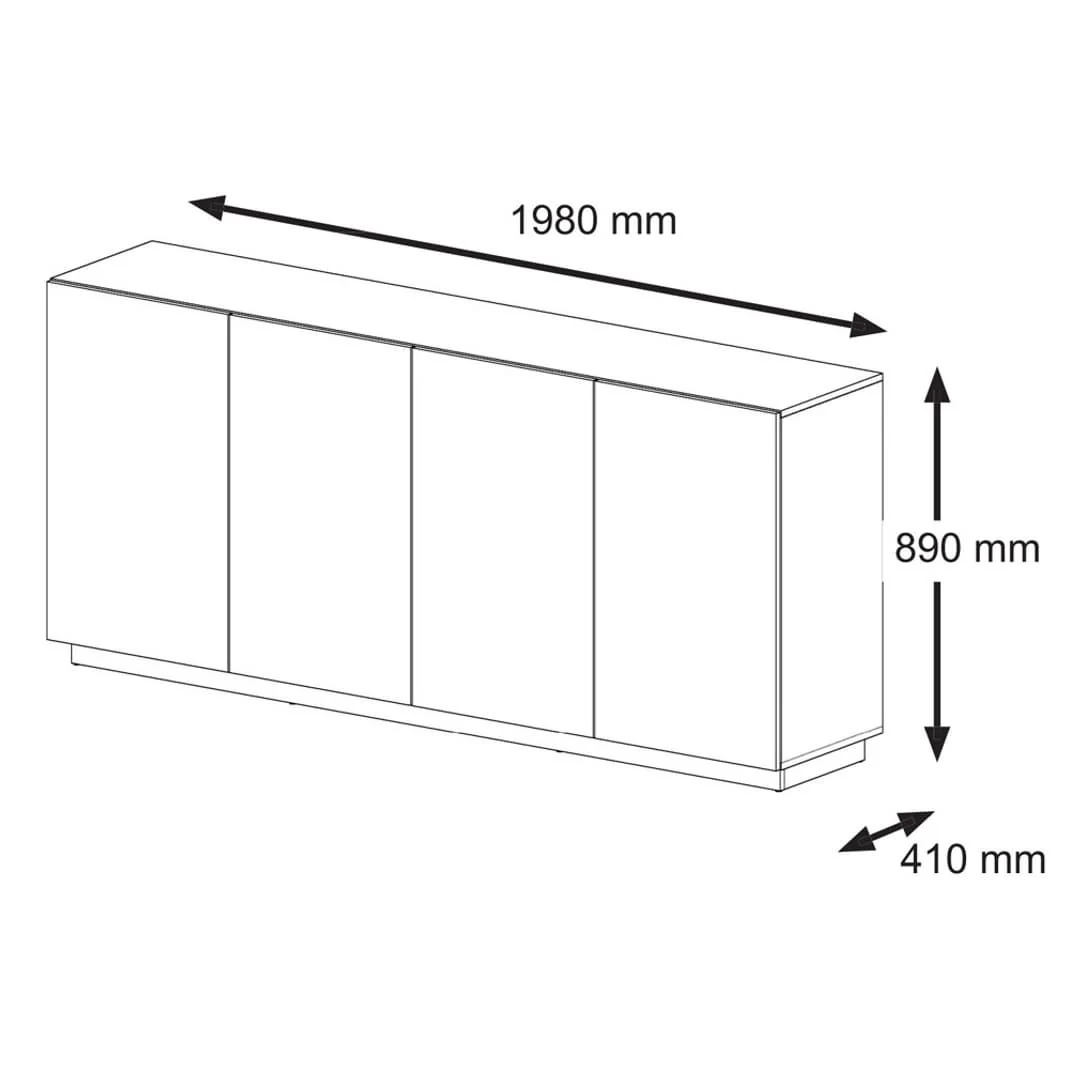 Aura Sideboard Cabinet 198cm - Image 4