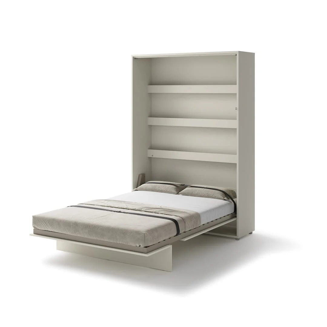 BC-01 Vertical Wall Bed Concept 140cm With Storage Cabinets and LED - Image 30