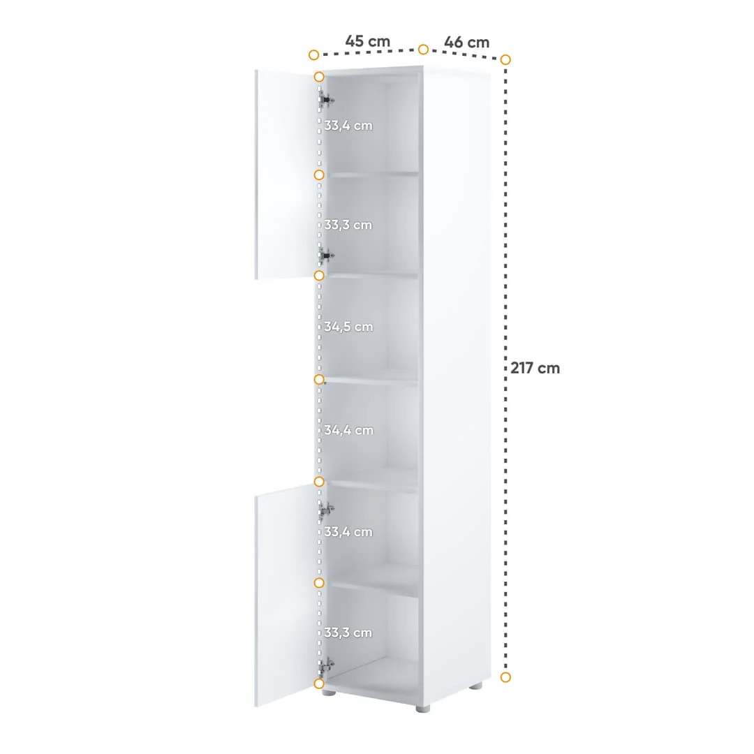 BC-02 Vertical Wall Bed Concept 120cm With Storage Cabinets and LED - Image 11