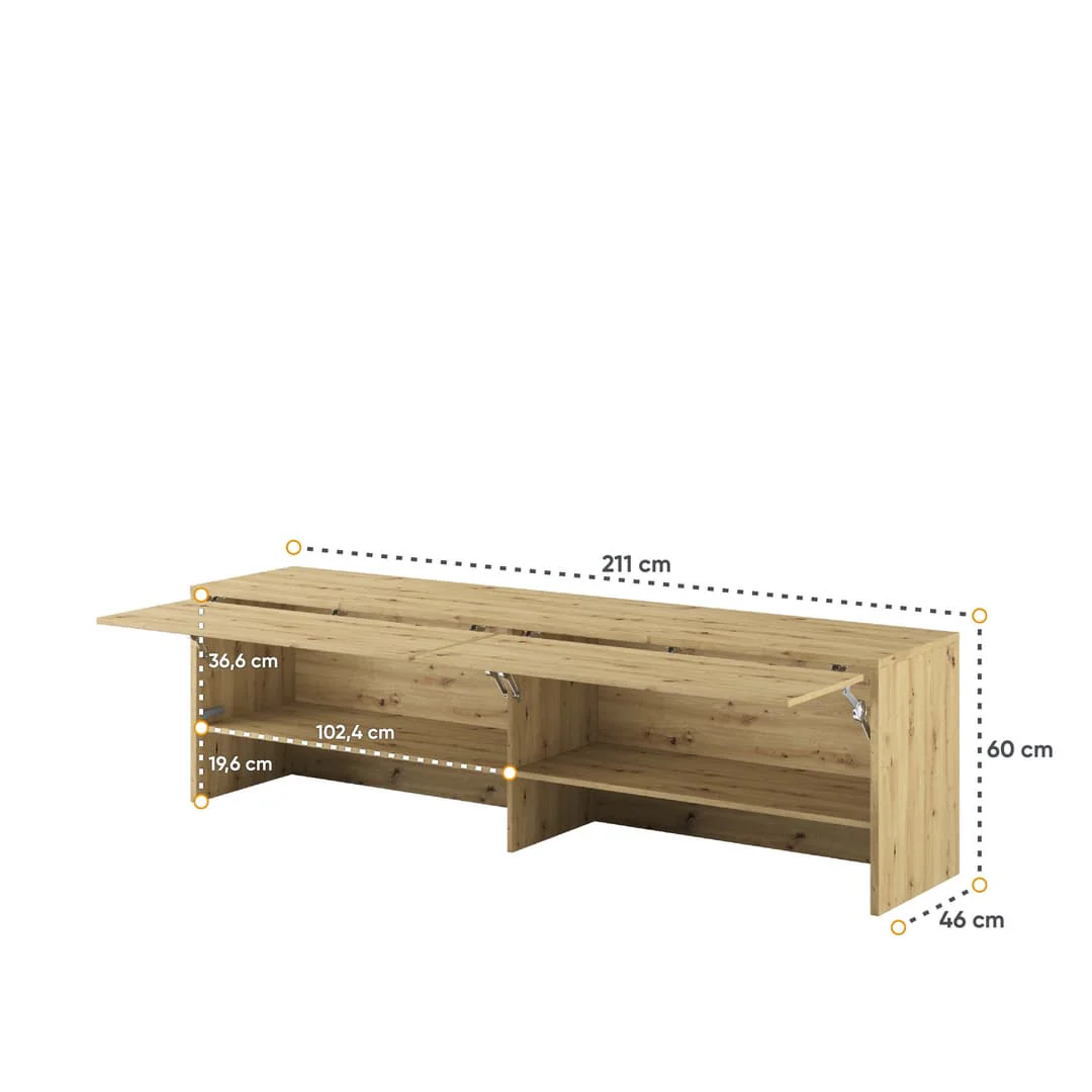 BC-04 Horizontal Wall Bed Concept 140cm With Storage Cabinet - Image 27