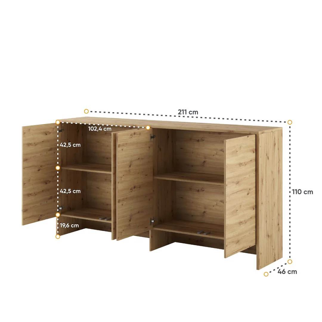 BC-06 Horizontal Wall Bed Concept 90cm With Storage Cabinet - Image 30