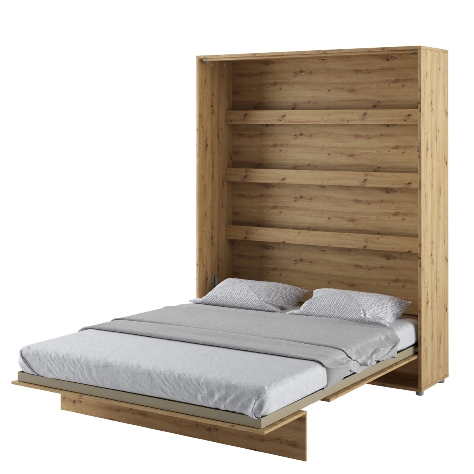 BC-13 Vertical Wall Bed Concept 180cm With Storage Cabinets and LED - Image 26