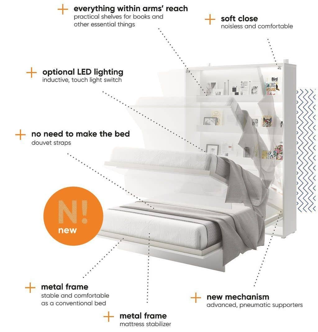 BC-14 Horizontal Wall Bed Concept 160cm - Image 8