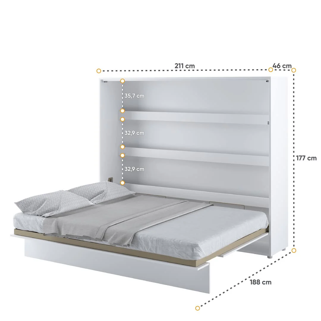 BC-14 Horizontal Wall Bed Concept 160cm With Storage Cabinet - Image 14