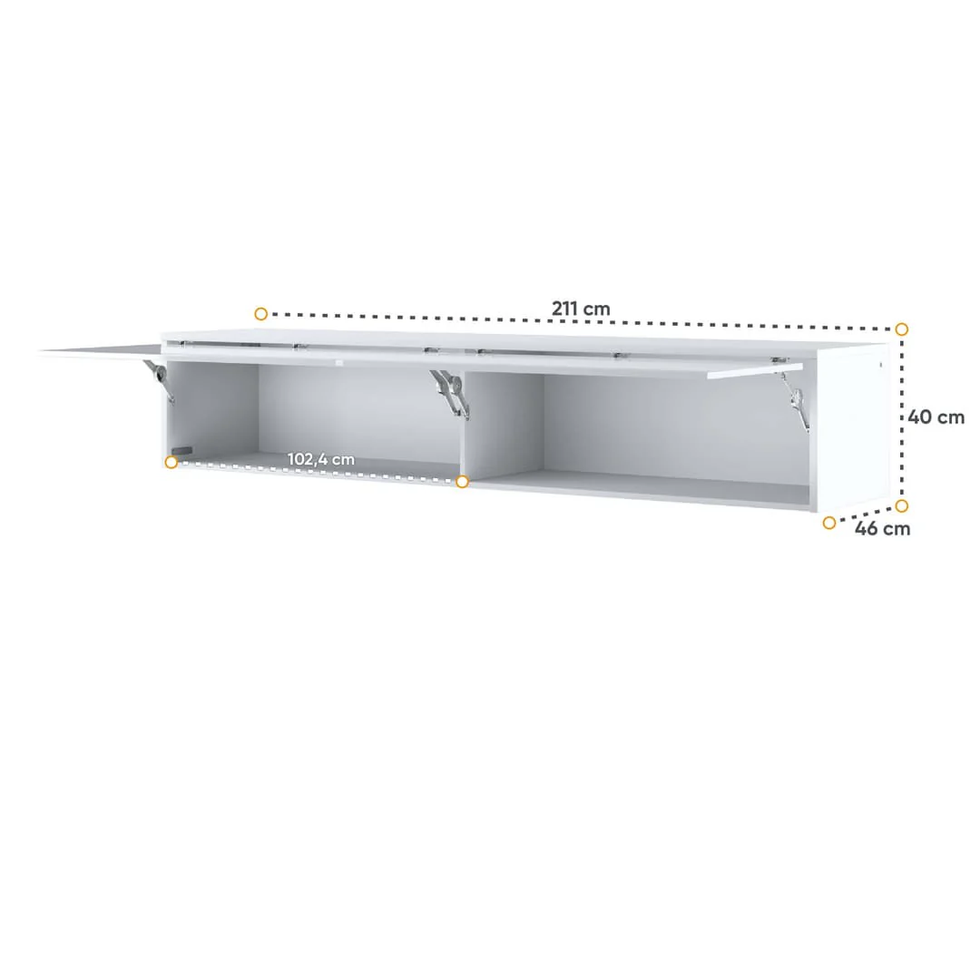 BC-14 Horizontal Wall Bed Concept 160cm With Storage Cabinet - Image 20