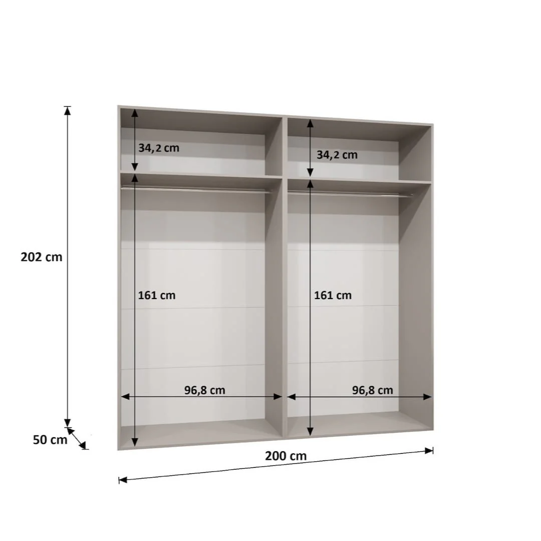 Sandi II Hinged Door Wardrobe 200cm - Image 7