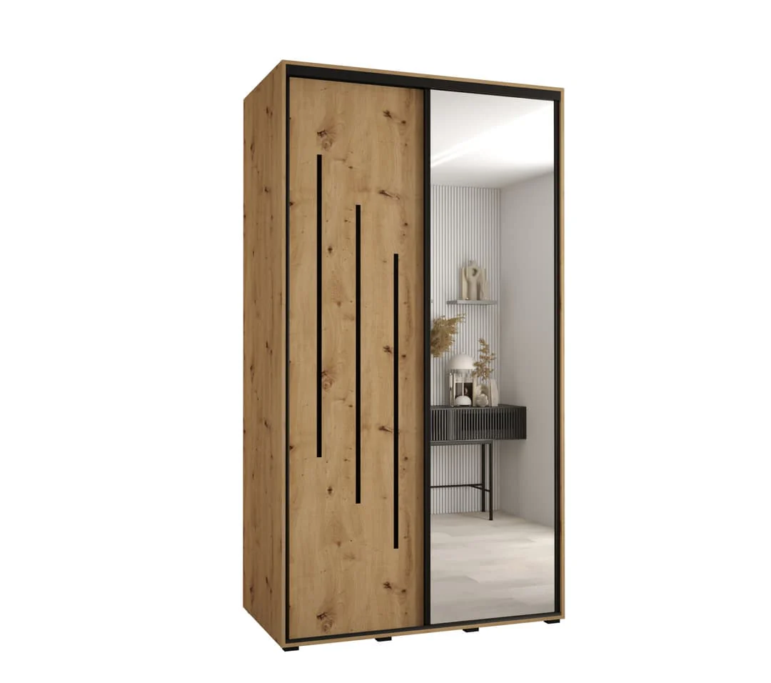 Cannes IX Sliding Door Wardrobe 130cm - Image 4
