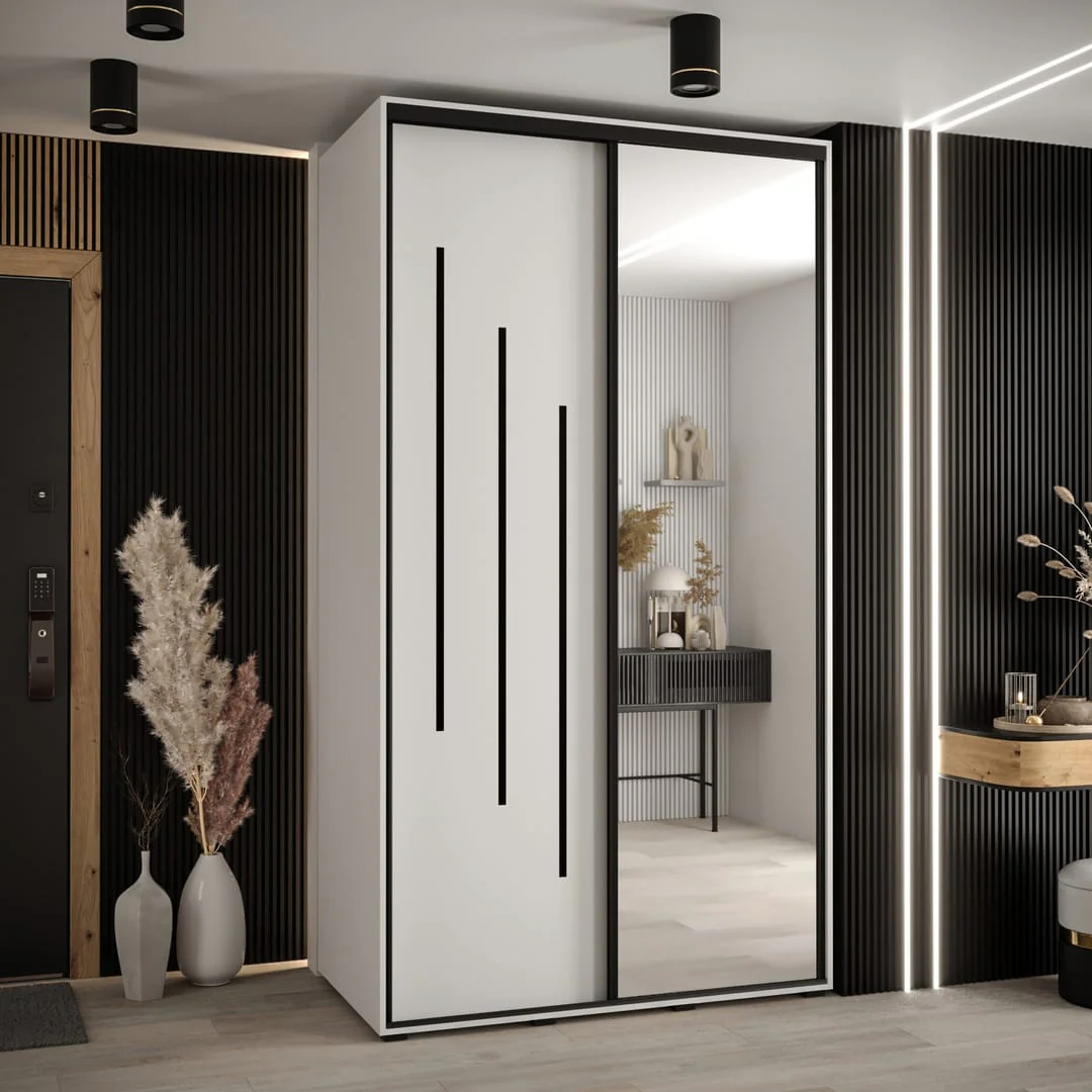 Cannes IX Sliding Door Wardrobe 130cm - Image 7