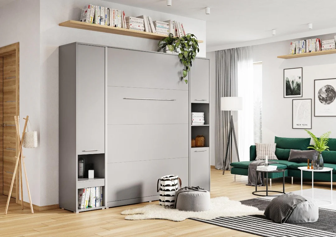 CP-01 Vertical Wall Bed Concept Pro 140cm with Storage Cabinets - Image 8