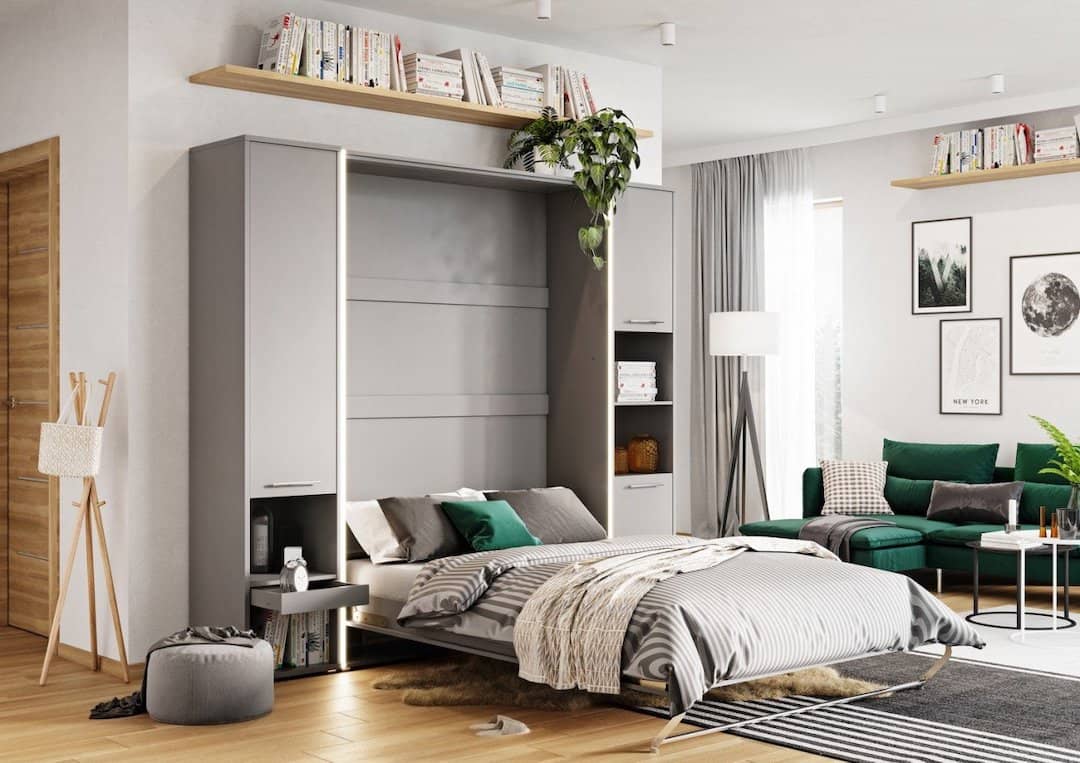 CP-01 Vertical Wall Bed Concept Pro 140cm with Storage Cabinets - Image 9