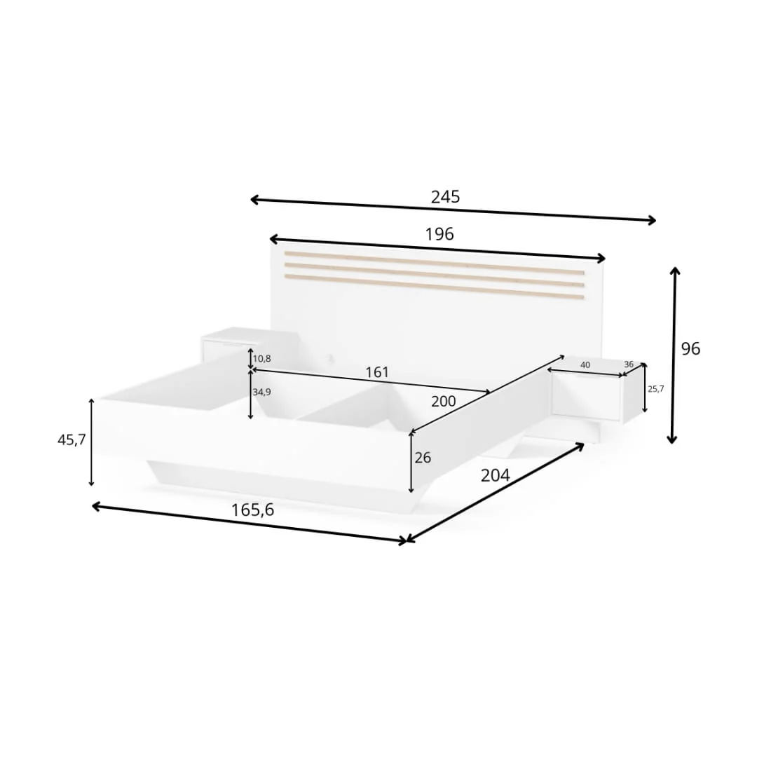 Florencja Bed Frame With Bedside Cabinets [EU King] - Image 6
