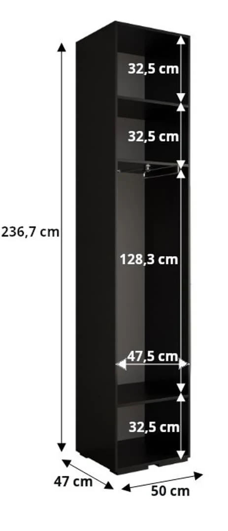 Inova II Hinged Door Wardrobe 50cm - Image 6