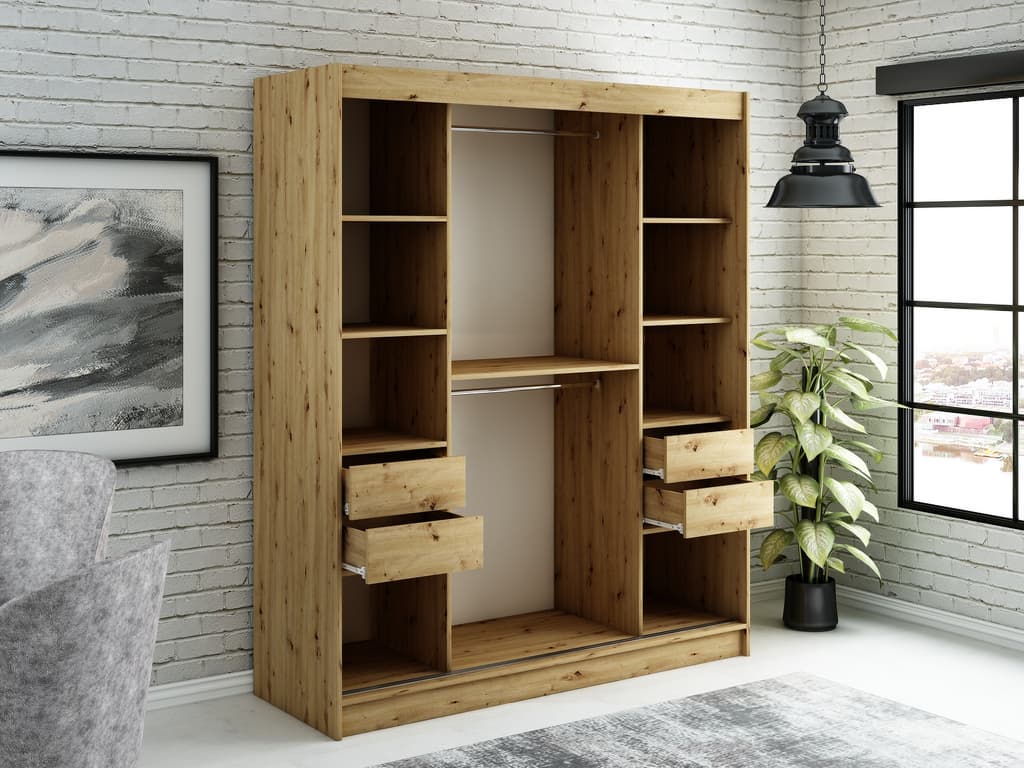 Leto T Sliding Door Wardrobe 180cm - Image 5