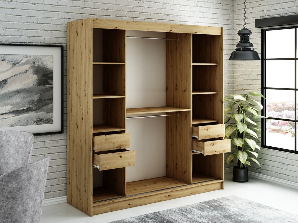 Leto T2 Sliding Door Wardrobe 200cm - Image 5