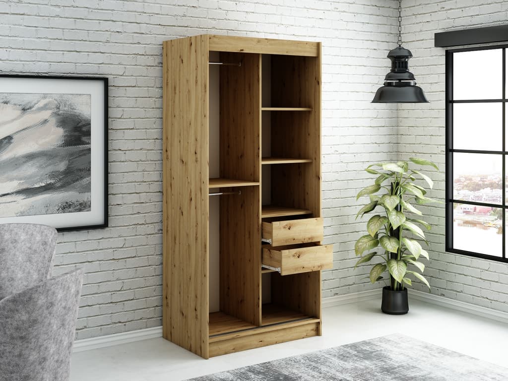 Leto Y2 Sliding Door Wardrobe 100cm - Image 5