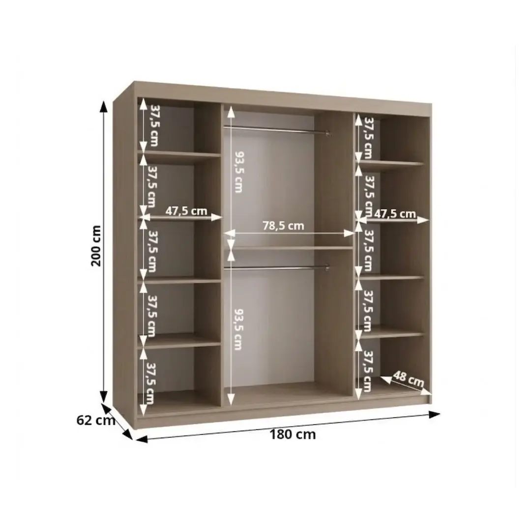 Lucy Sliding Door Wardrobe 180cm - Image 5