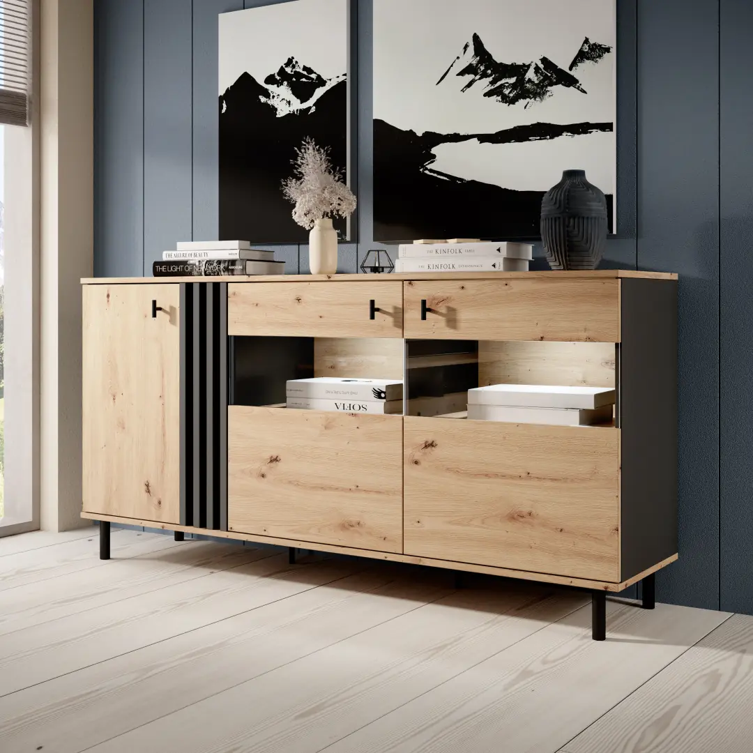 Madis Display Sideboard Cabinet 165cm
