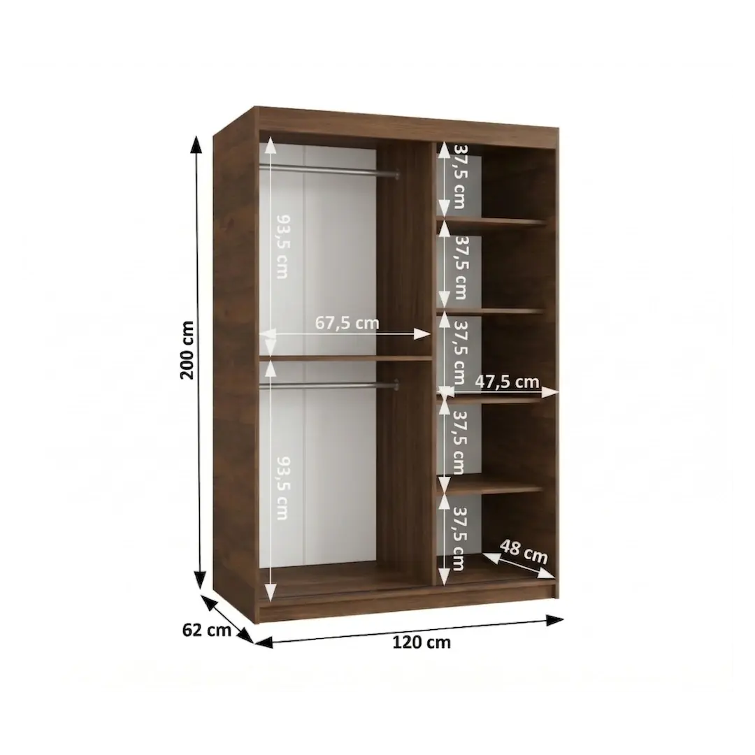 Milo Sliding Door Wardrobe 120cm - Image 23