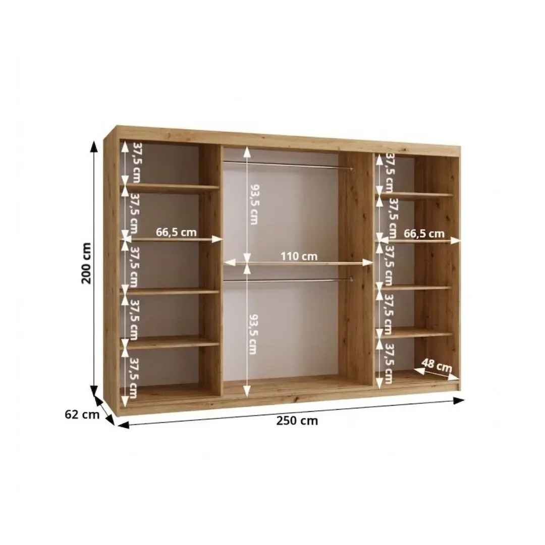 Modena Sliding Door Wardrobe 250cm - Image 10