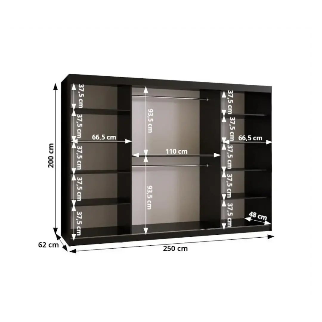 Modena Sliding Door Wardrobe 250cm - Image 15