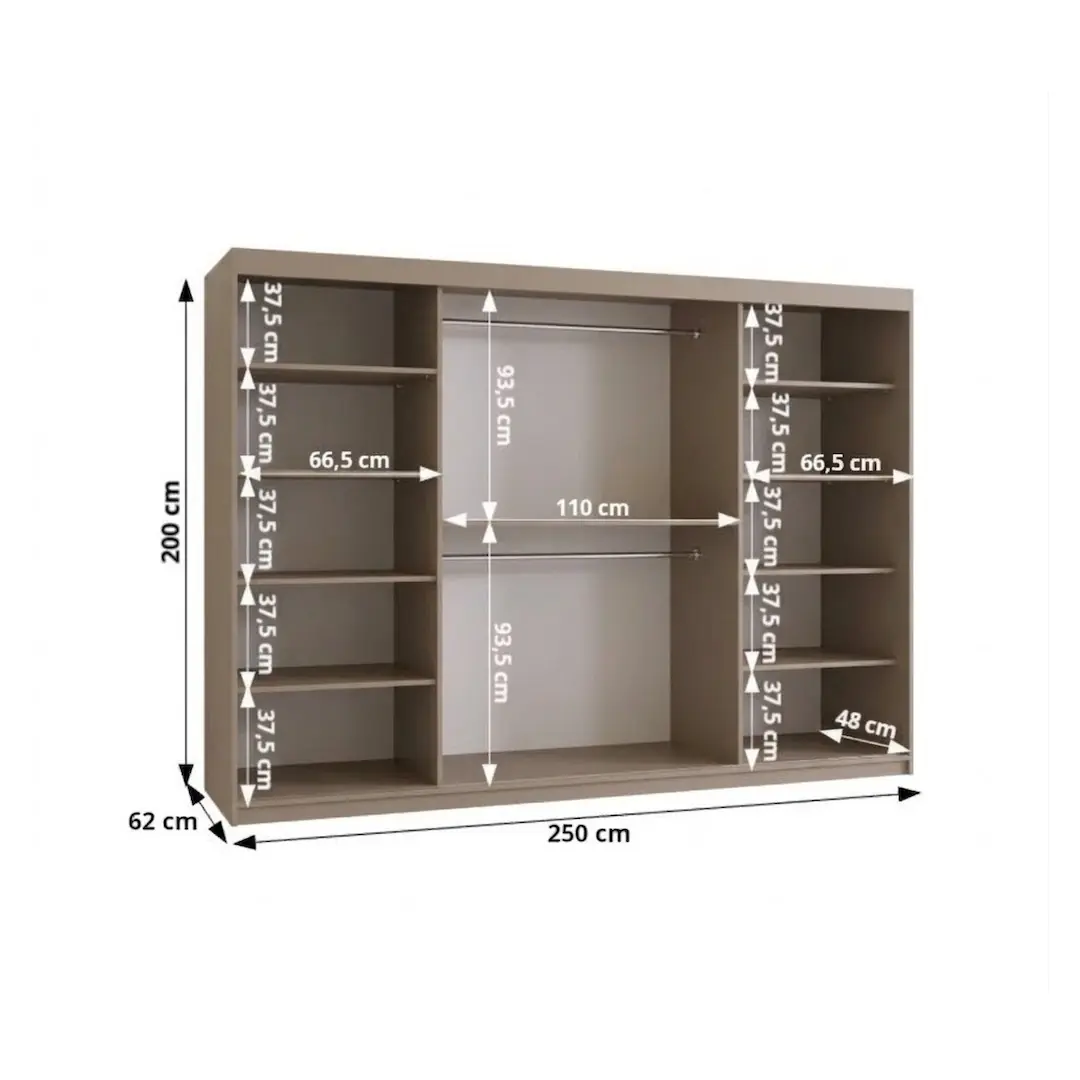 Modena Sliding Door Wardrobe 250cm - Image 20