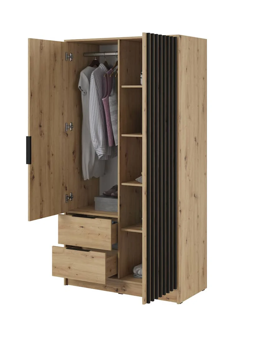 Nelly Hinged Door Wardrobe 105cm [Mirror] - Image 6