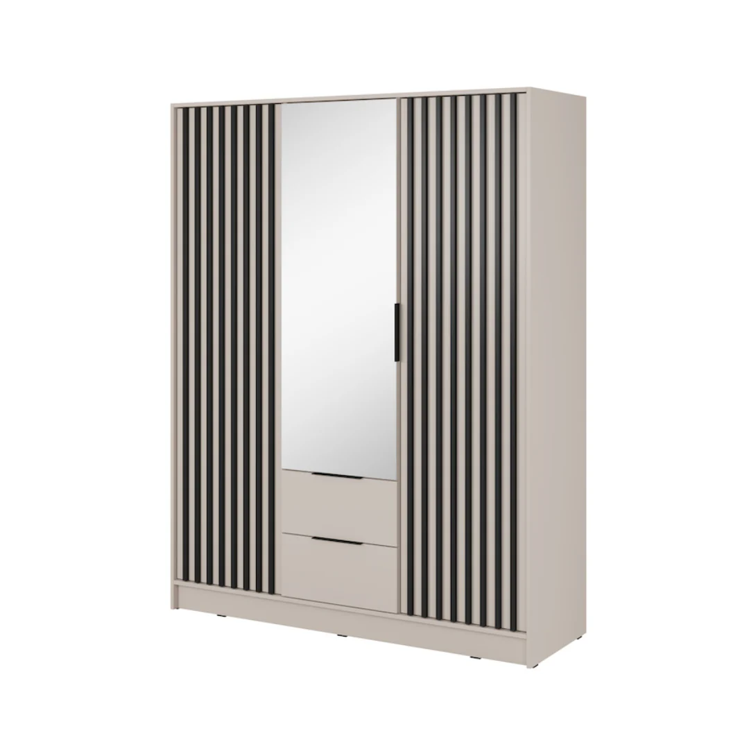 Nelly Hinged Door Wardrobe 155cm [Mirror] - Image 2