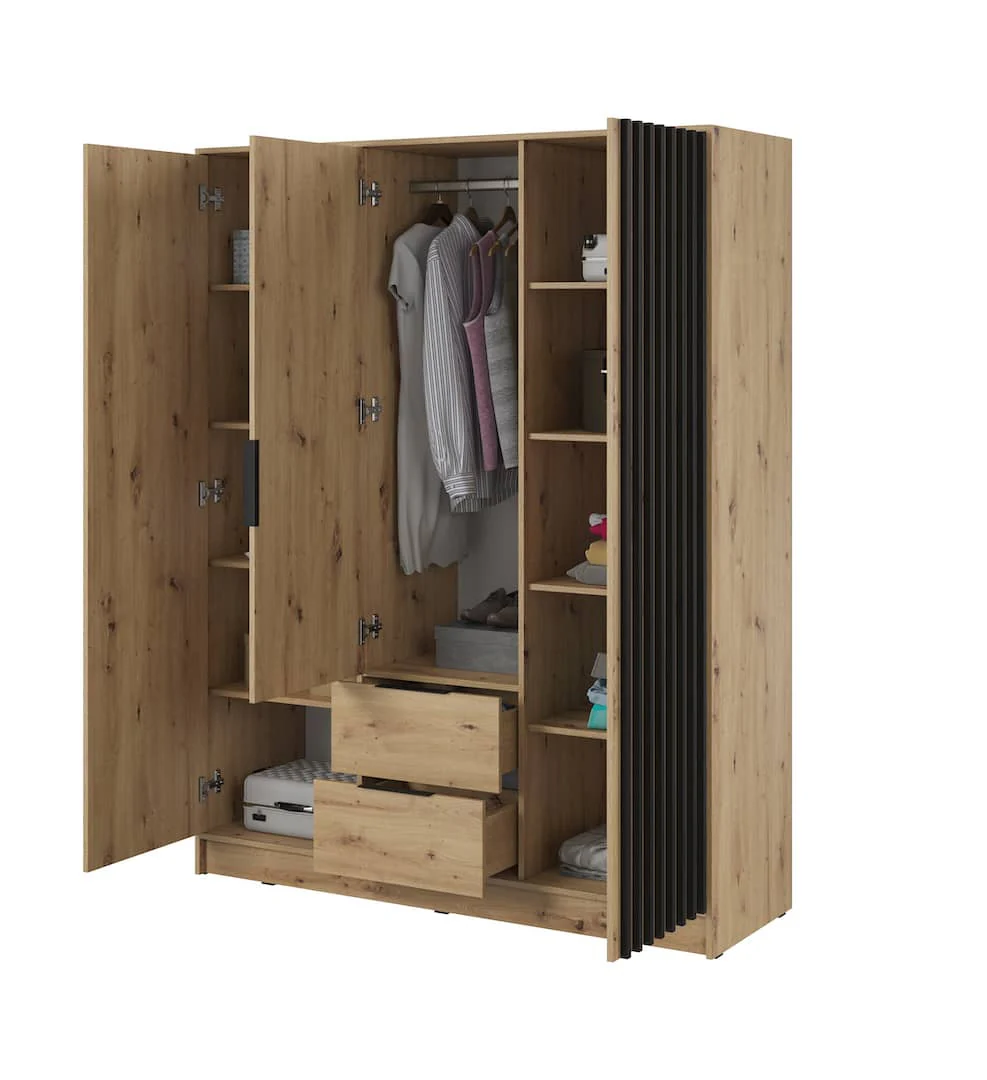 Nelly Hinged Door Wardrobe 155cm [Mirror] - Image 6