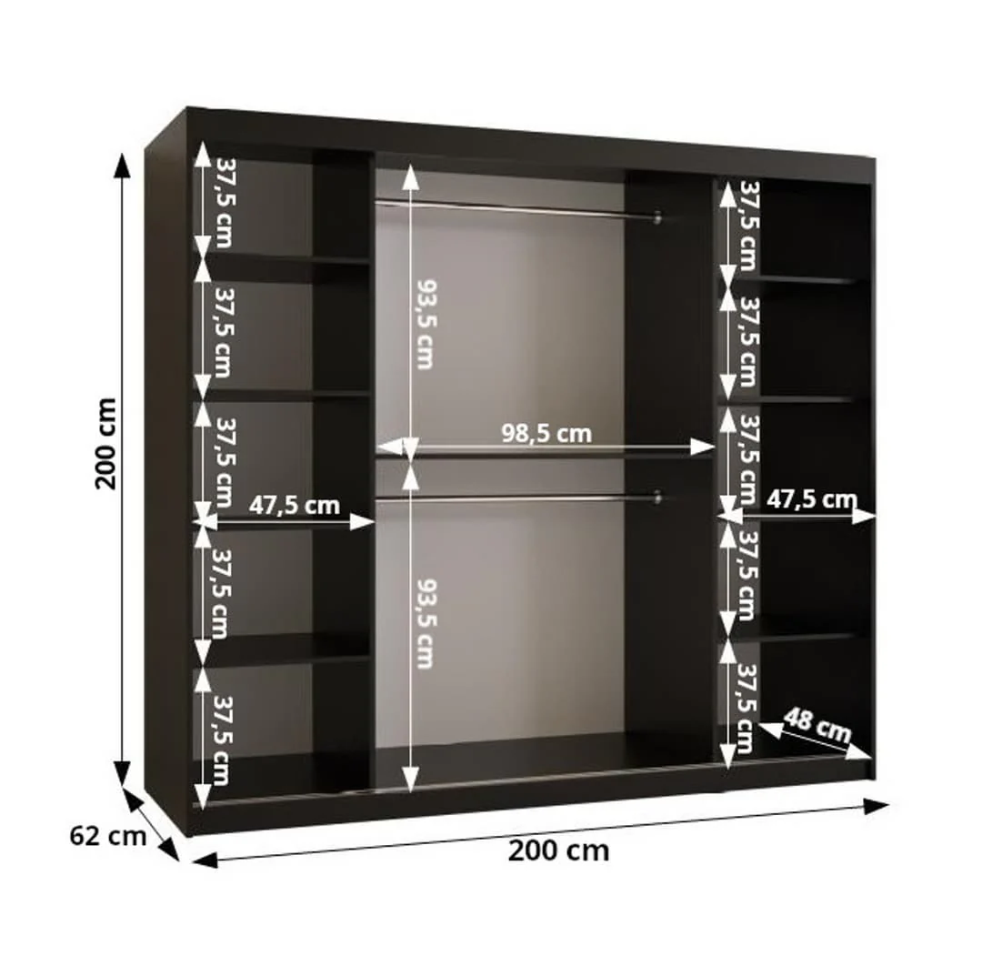 Ramiro I Sliding Door Wardrobe 200cm - Image 5