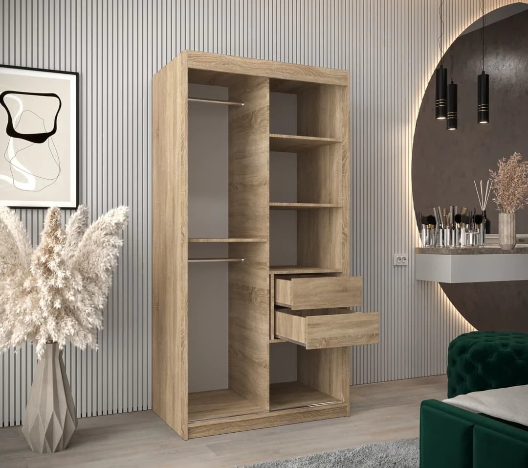 Roma II Sliding Door Wardrobe 100cm - Image 16