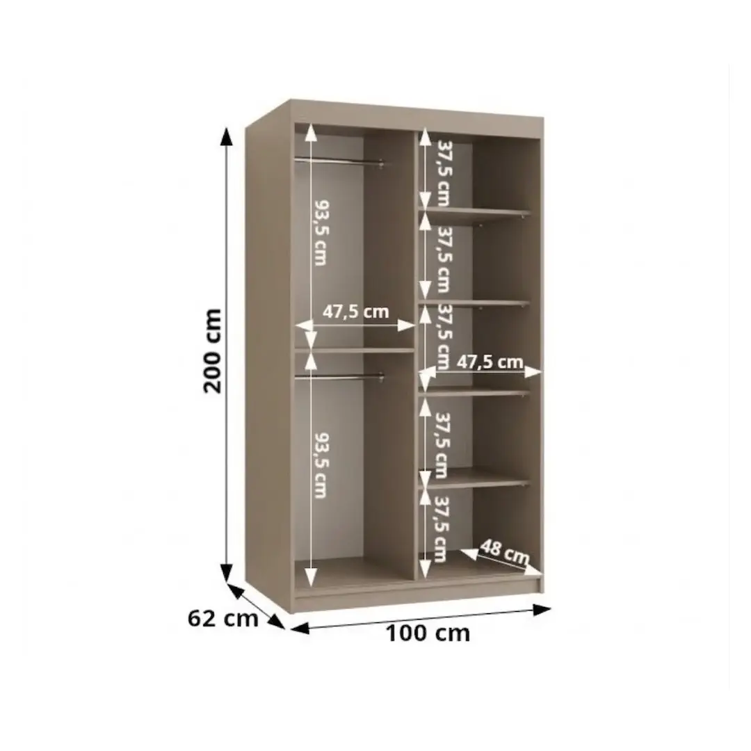 Royal Sliding Door Wardrobe 100cm - Image 15