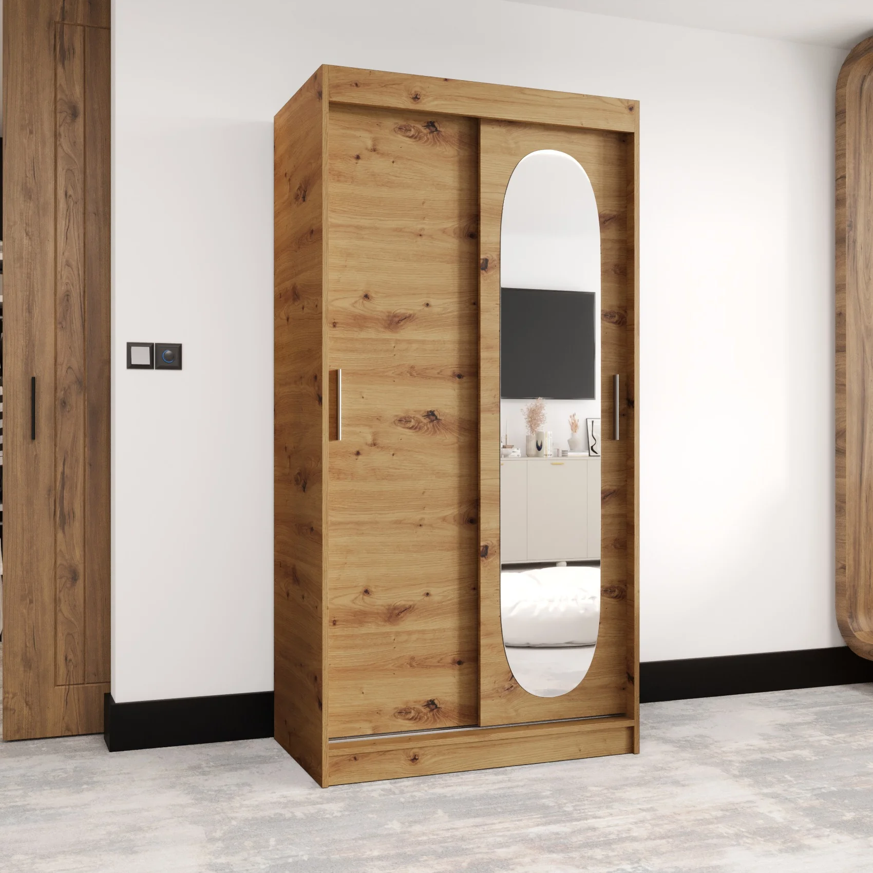 Royal Sliding Door Wardrobe 100cm - Image 6