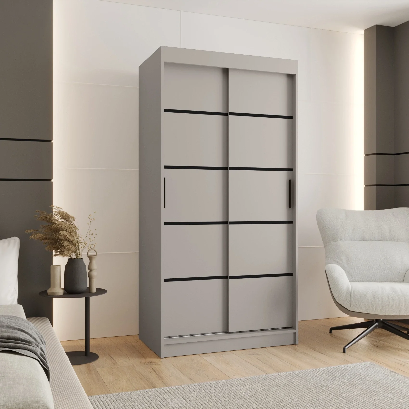 Rubino V1 Sliding Door Wardrobe 100cm - Image 6