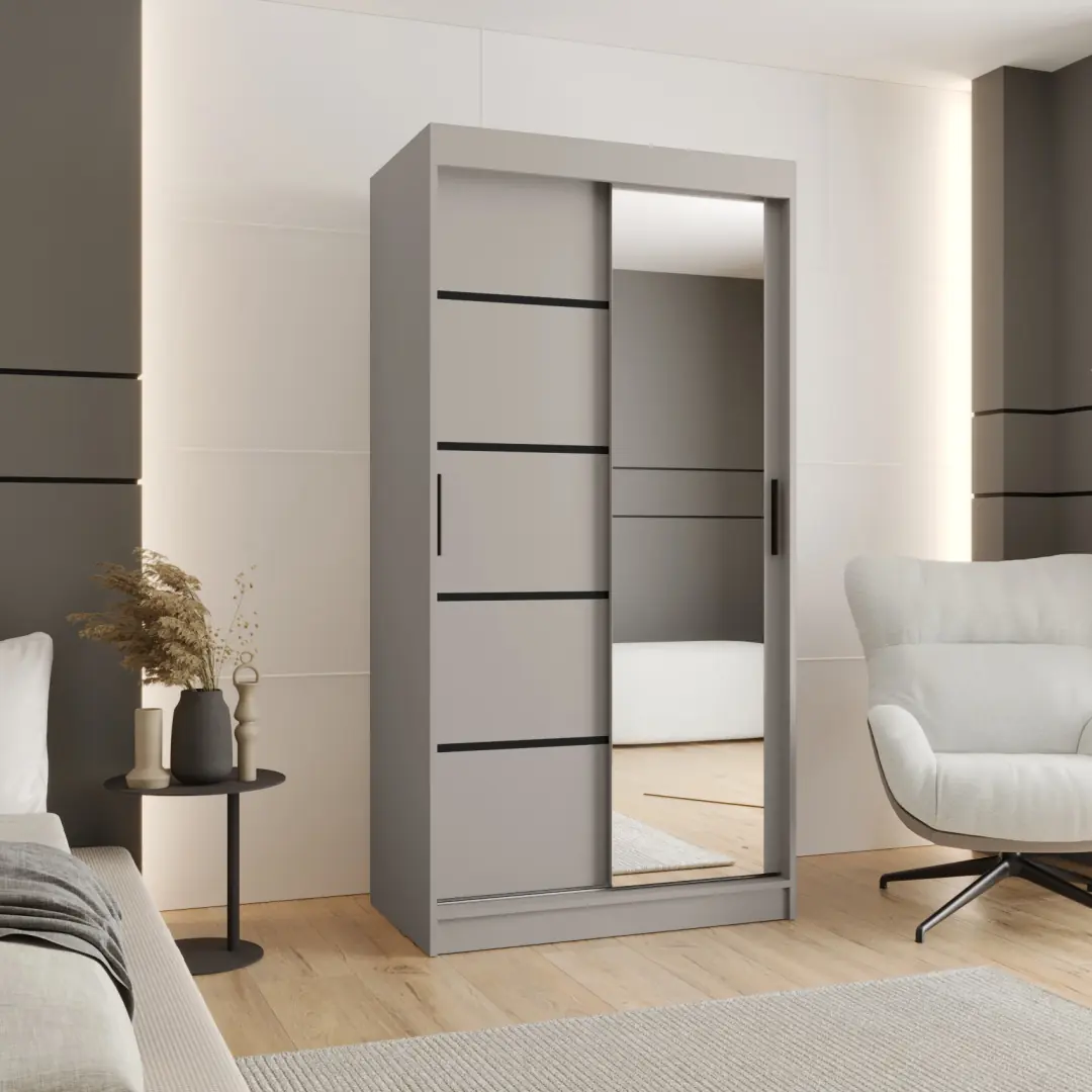 Rubino V2 Sliding Door Wardrobe 100cm - Image 6
