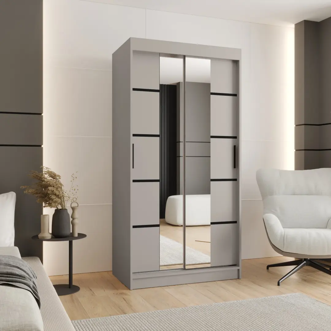 Rubino V4 Sliding Door Wardrobe 100cm - Image 6