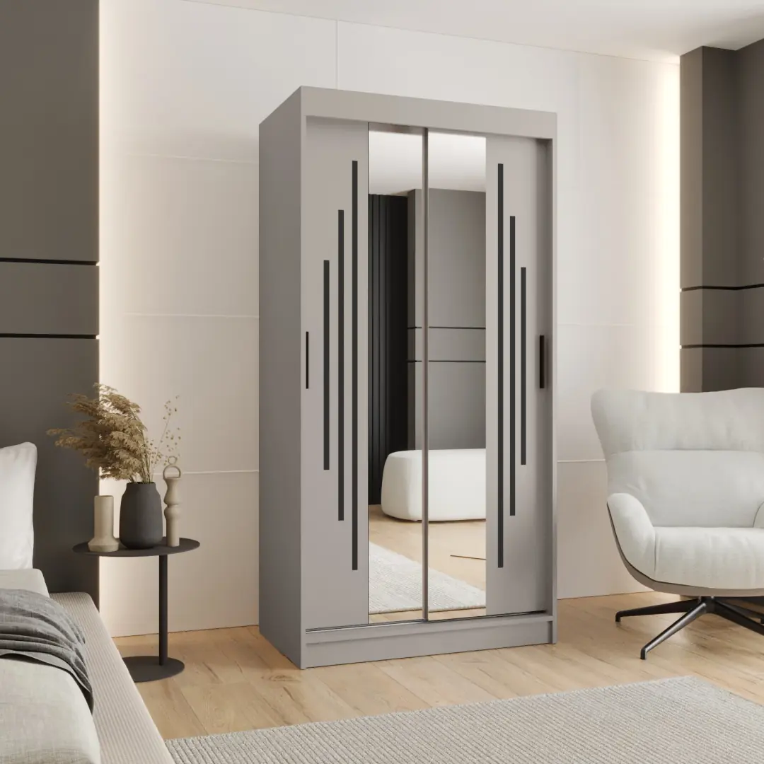 Rubino Y1 Sliding Door Wardrobe 100cm - Image 6