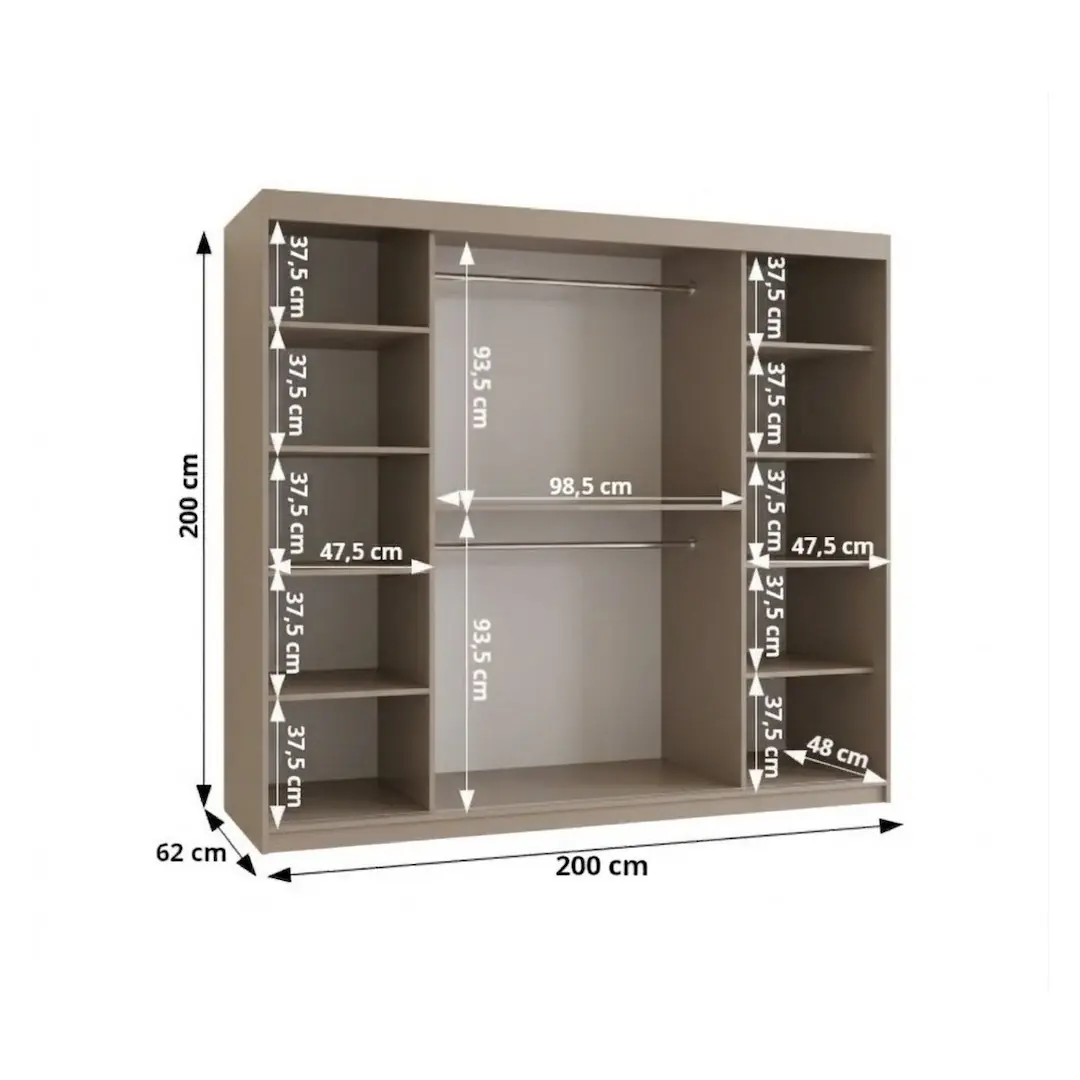 Spoti Sliding Door Wardrobe 200cm - Image 15