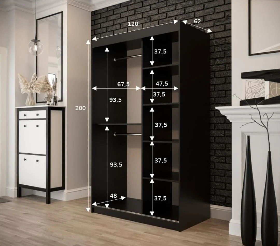 Tilburg Sliding Door Wardrobe 120cm - Image 5