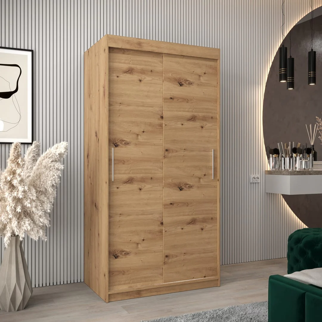 Tokyo Sliding Door Wardrobe 100cm - Image 9