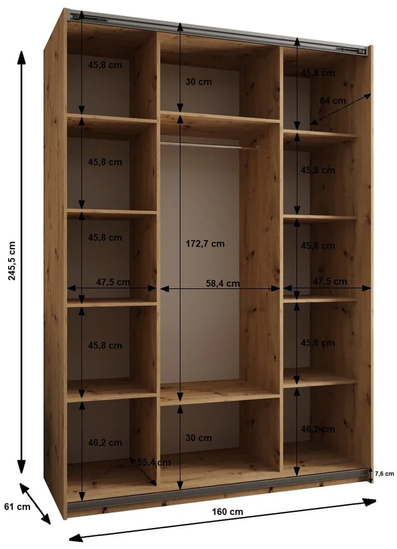Trosa I Sliding Door Wardrobe 160cm - Image 6