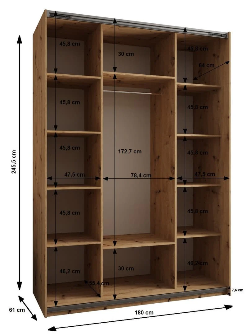 Trosa I Sliding Door Wardrobe 180cm - Image 4