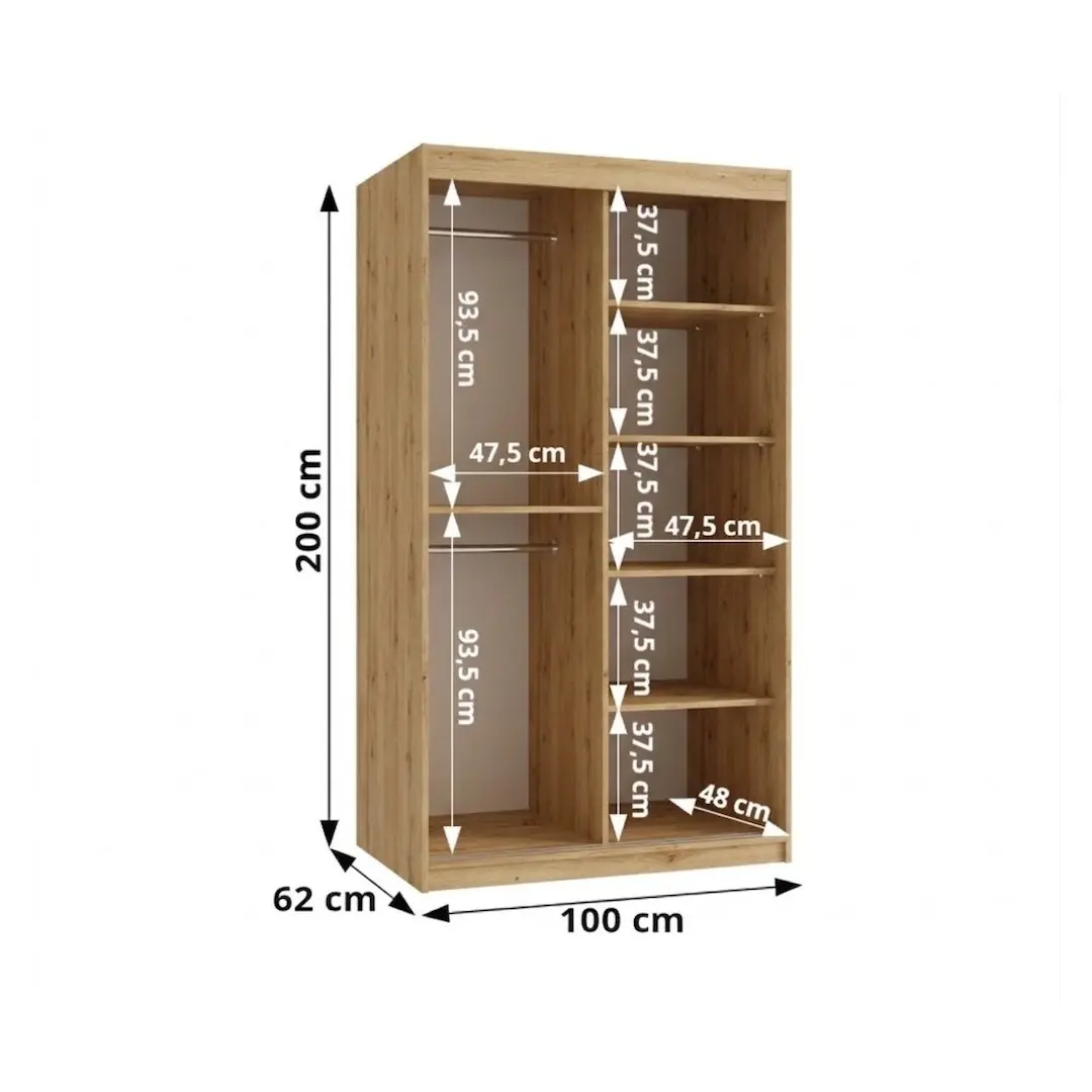 Ultra Sliding Door Wardrobe 100cm - Image 10