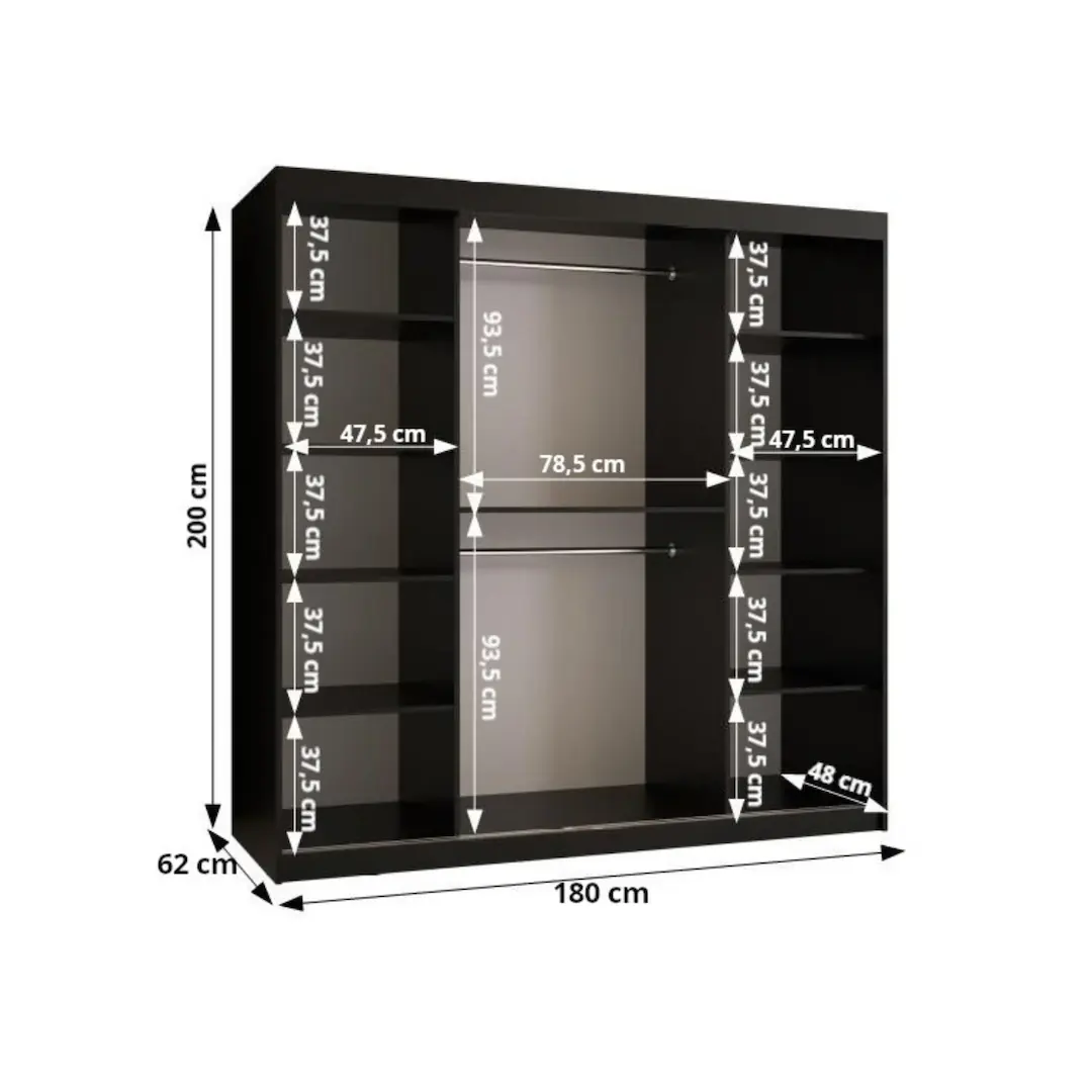 Uppsala V2 Sliding Door Wardrobe 180cm - Image 19