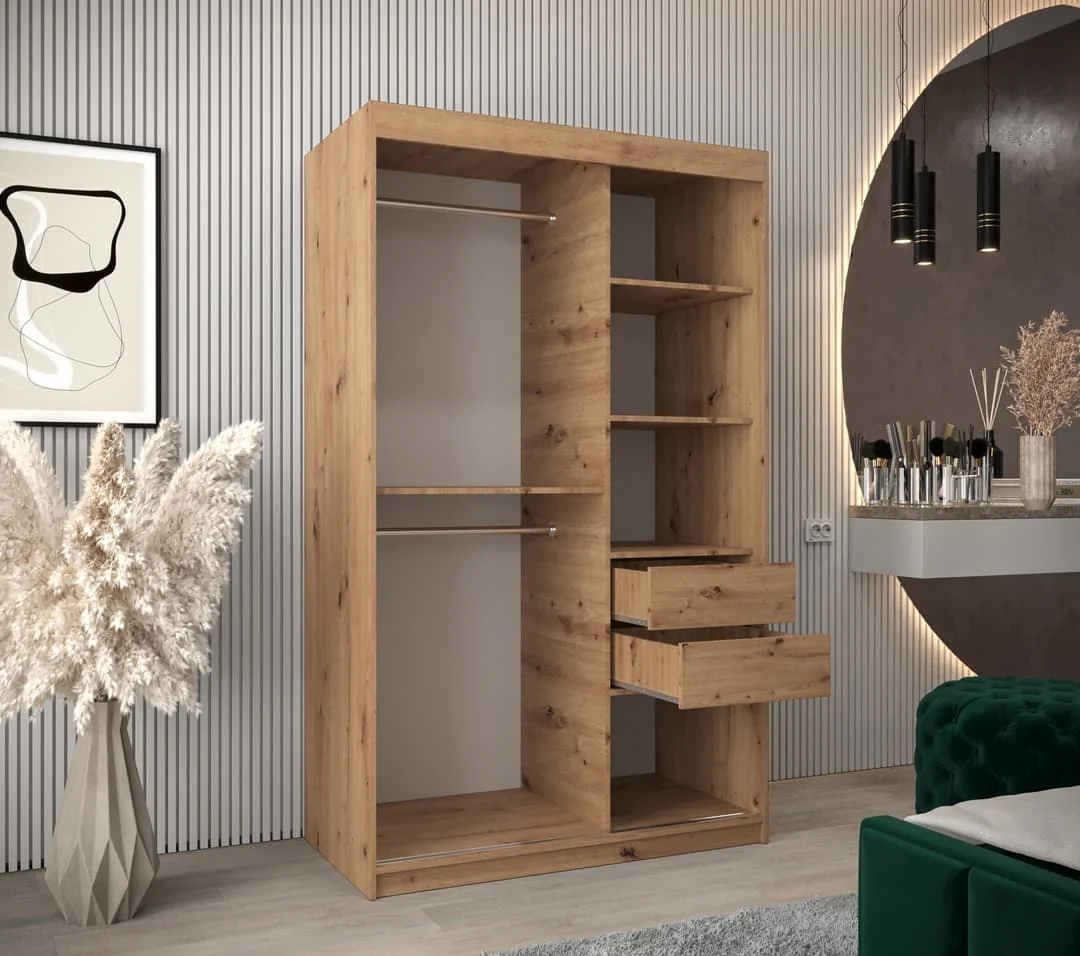 Wave Sliding Door Wardrobe 120cm - Image 5