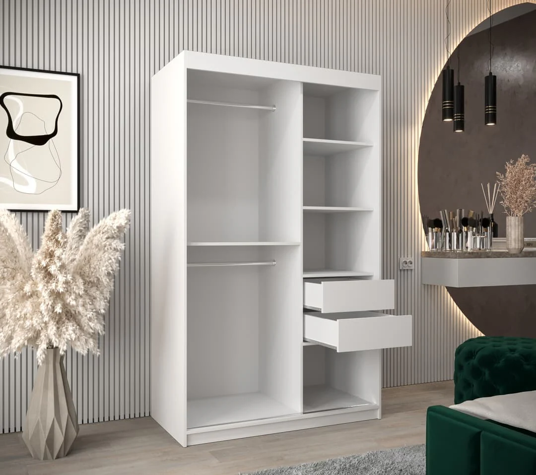 Wave Sliding Door Wardrobe 120cm - Image 9