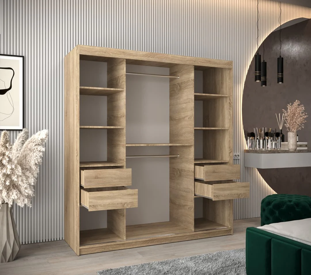 Wave Sliding Door Wardrobe 180cm - Image 4