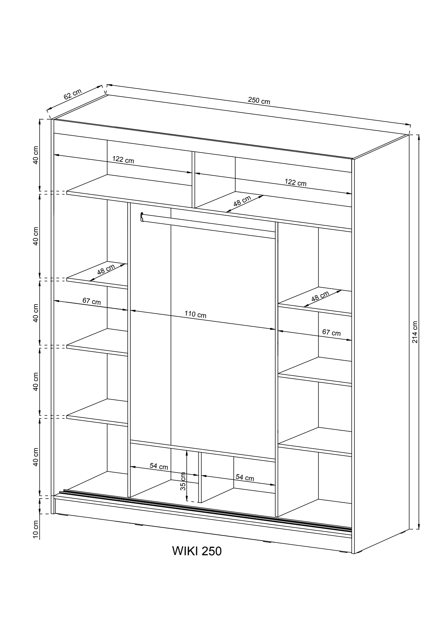 Wiki 250 Sliding Door Wardrobe 250cm - Image 3