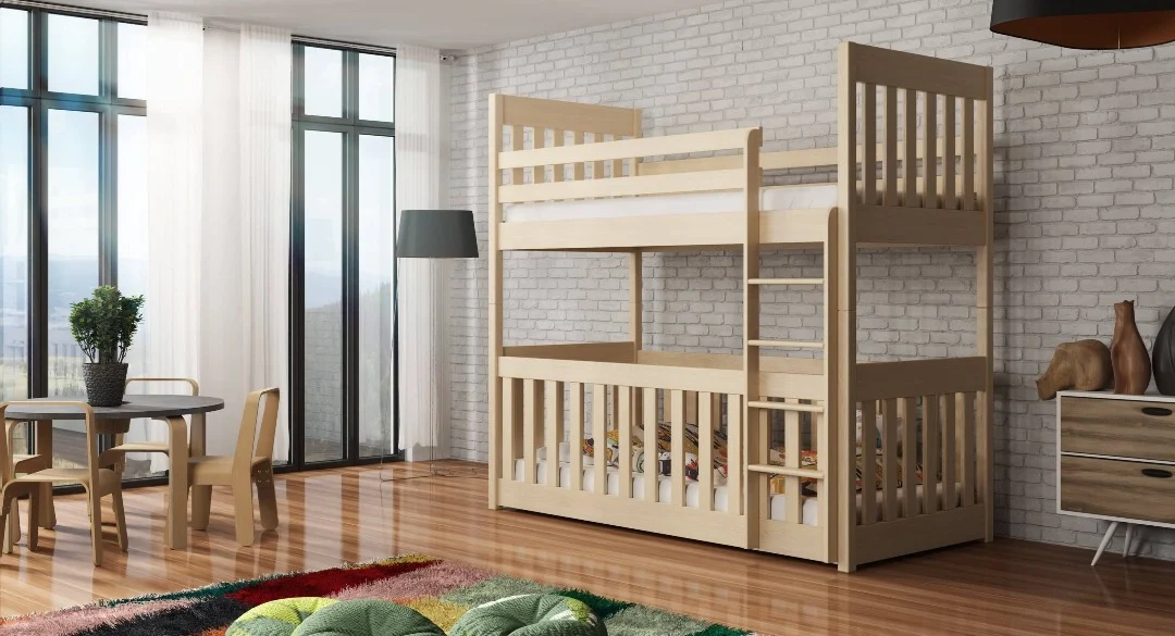 Wooden Bunk Bed Cris with Cot Bed - Image 14